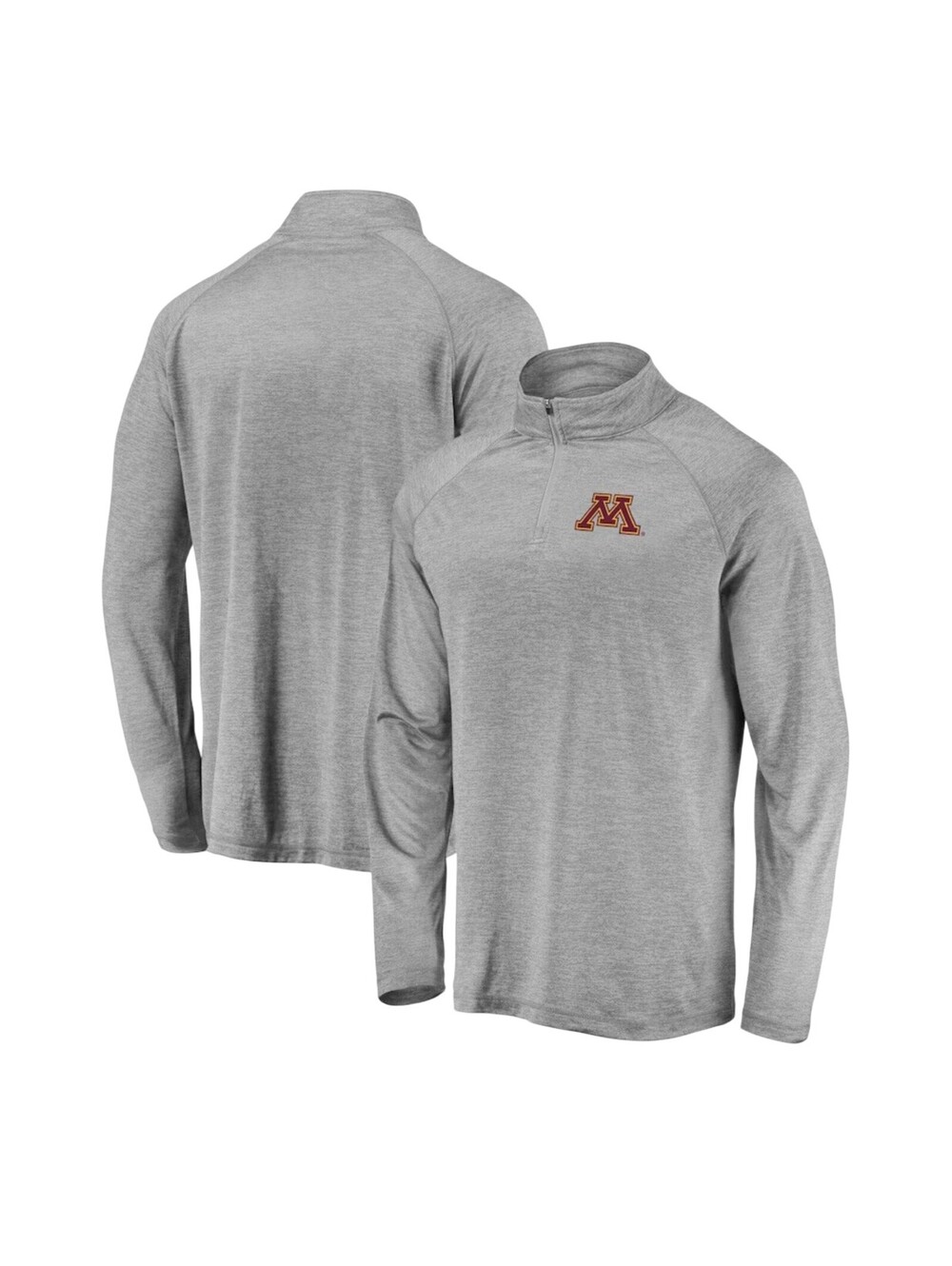 Minnesota Golden Gophers Fanatics Raglan Lightweight 1/4” Top - Gray 2XL